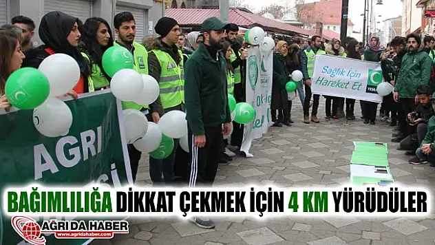 Yeşilay Ağrı Şubesi Bağımlılığa Dikkat Çekmek İçin Yürüdü