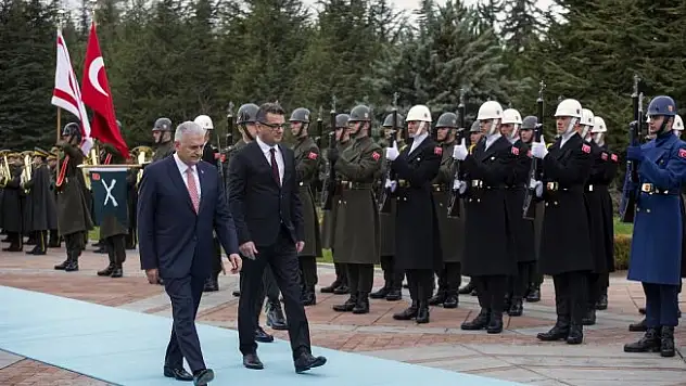 Yıldırım, KKTC Başbakanı Erhürman'ı resmi törenle karşıladı