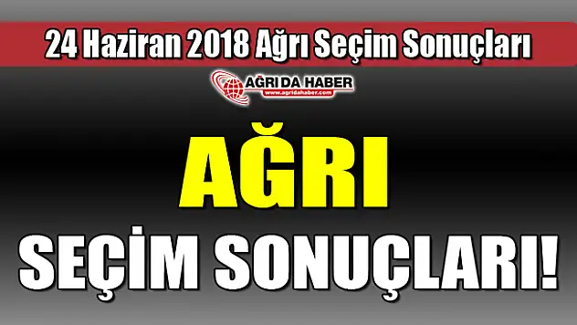 Ağrı 24 Haziran 2018 Seçim Sonuçları Açıklandı