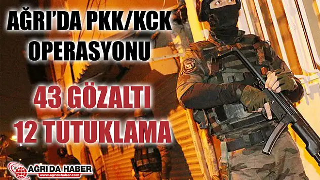 Ağrı'da PKK/KCK operasyonu 43 gözaltı 12 Tutuklama