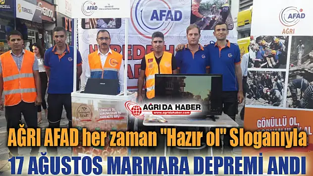 Ağrı AFAD 17 Ağustos 1999 Marmara Depremini Etkinliği