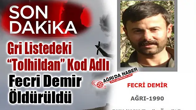 Ağrı'da Operasyon! Gri Listedeki 'Tolhildan' kod adlı&nbspFecri Demir öldürüldü