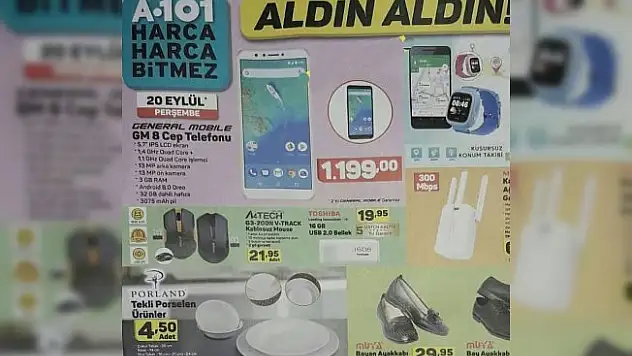 20 Eylül 2018 A101 Aktüel Ürünler Kataloğu (20 Eylül A101 İndirimli Ürünler)