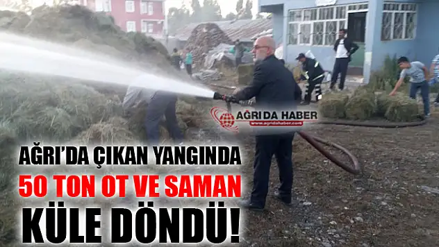 Ağrı'da Yangın! 50 Ton Ot ve Saman Kül Oldu!