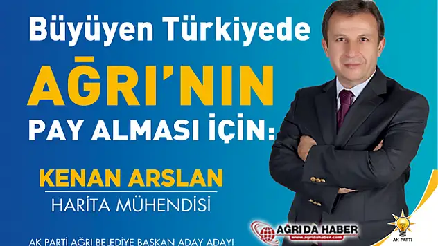 Kenan Arslan Ak Parti Ağrı Belediye Başkan Aday Adayı oldu