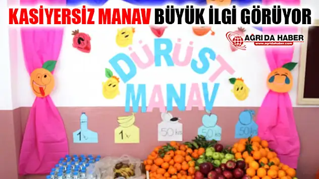 Ağrı'da Öğrenciler Kasiyersiz Manavdan Alışveriş Yapıyorlar