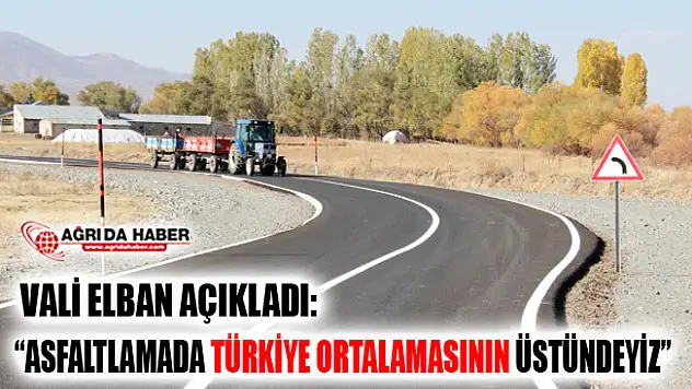 Ağrı Valisi Süleyman Elban: 'Asfaltlamada Türkiye Ortalamasının Üstündeyiz'