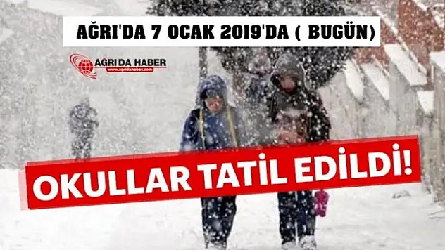 Ağrı'da Eğitime Kar Tatili