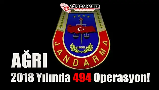 Ağrı İl Jandarma 2018 Yılında 494 Operasyon düzenledi