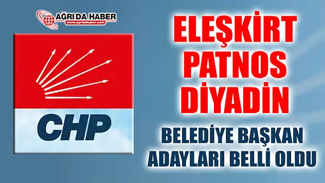 CHP Ağrı İlçeleri Dahil 102 Adayını Açıkladı