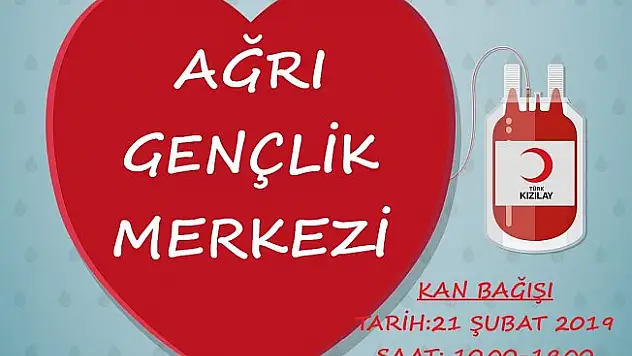 Ağrı Gençlik Merkezinde Kan Bağışı Kampanyası