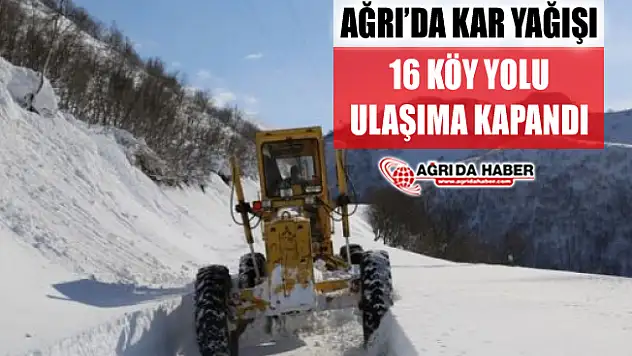 Ağrı'da Kar Yağışından 16 Köy Yolu Ulaşıma Kapandı