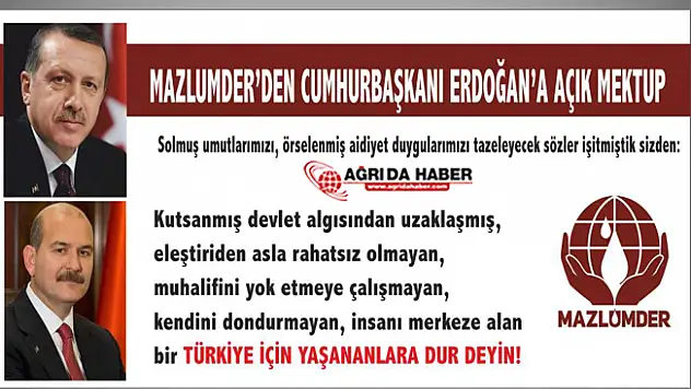 Mazlumder Cumhurbaşkanı Erdoğan'a Açık Mektup Yazdı