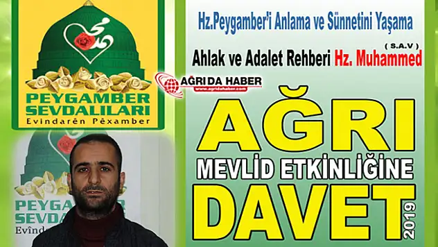 Ağrı'da 'Hazreti Peygamberi Anlama ve Sünnetini Yaşama' etkinliğine davet