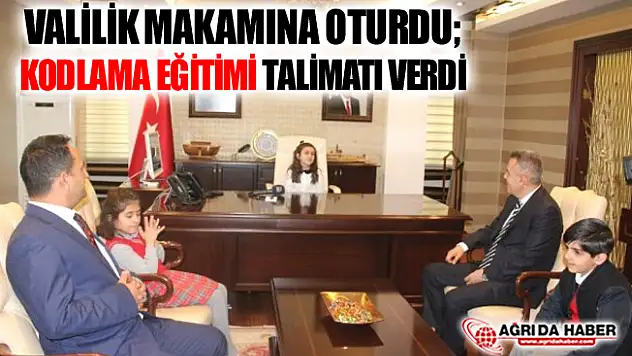 Ağrı'da Temsilen Vali Olan Çocuktan Milli Eğitim Şube Müdürü'ne Kodlama Eğitimi Talimatı