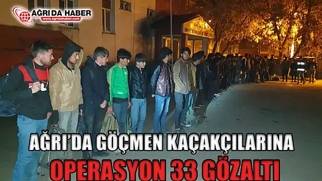 Ağrı'da Göçmen Kaçakçılarına Operasyon! 33 kişi Gözaltında