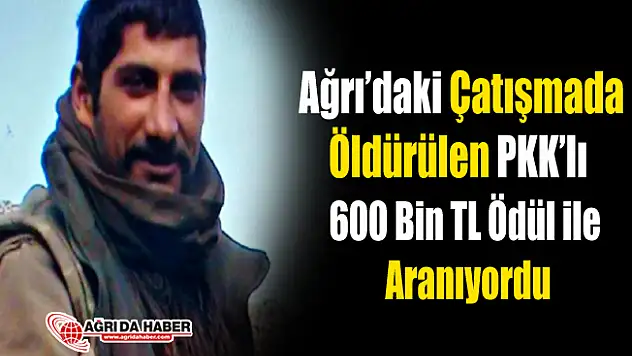 Ağrı'da Öldürülen PKK'lı 600 Bin TL ödül ile Aranan Uğur Arslan olduğu Anlaşıldı