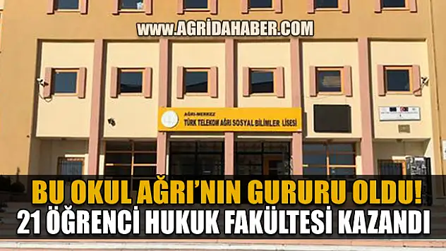 Ağrı Türk Telekom Sosyal Bilimler Lisesi büyük başarı: 21 öğrenci Hukuk Fakültesinde