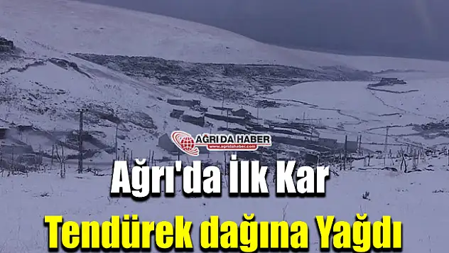 Ağrı'da İlk Kar Tendürek dağına Yağdı
