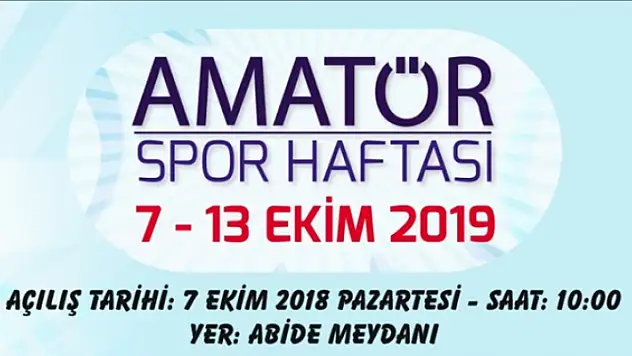 Ağrı'da 7-13 Ekim 2019 Amatör Spor Haftası Etkinlikleri Yapılacak
