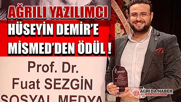 Ağrı'lı Genç Yazılımcı Hüseyin DEMİR'e MİSMED'den Ödül