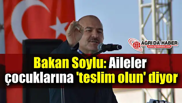 ​Bakan Soylu: Aileler çocuklarına 'teslim olun' diyor