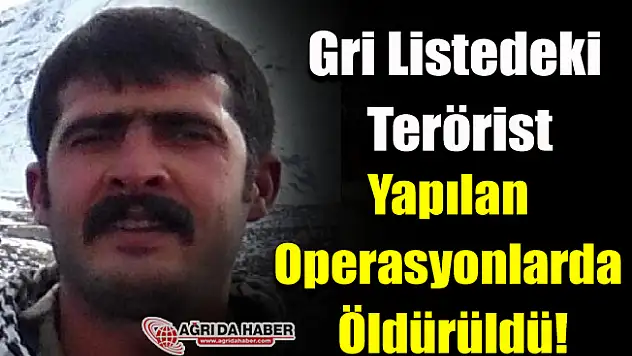 Gri Listede Aranan Terörist Yapılan Operasyonlarda Öldürüldü!