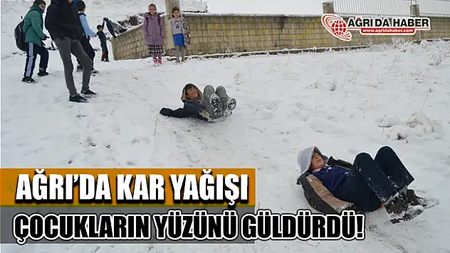Ağrı'da kar yağışına En Çok Çocuklar Sevindi