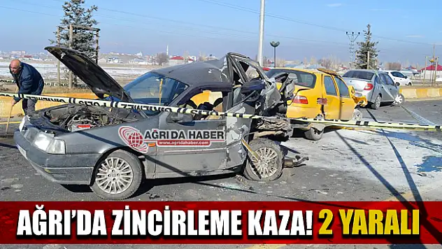 Ağrı'da Zincirleme Trafik Kazası 2 Yaralı
