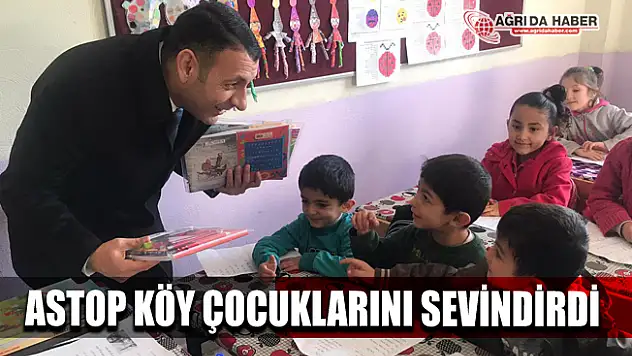 Ağrı Sivil Toplum Platformu ASTOP Köy Okullarına Kırtasiye Yardımında Bulundu