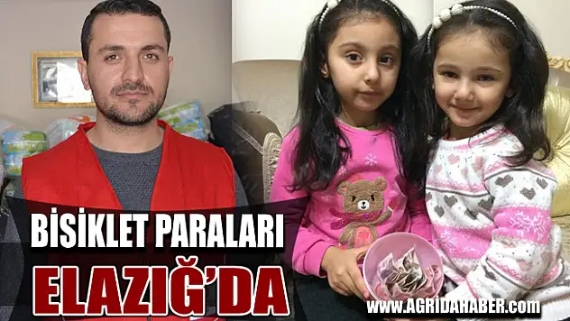 Ağrı'da Kız Kardeşler Bisiklet Paralarını Elazığ'a gönderdi