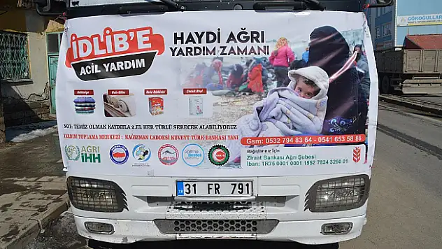 Ağrı'dan İdlib'e yardım TIR'ı yola çıktı