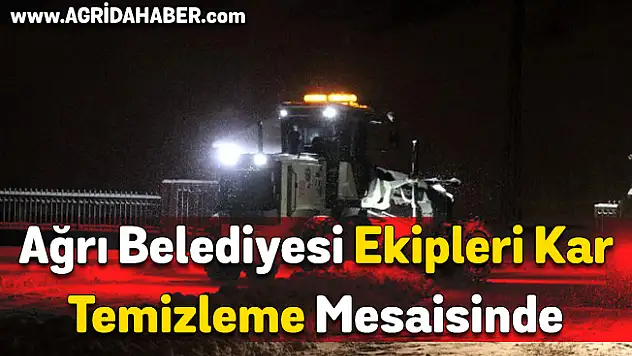 Ağrı Belediyesi Ekipleri Kar Temizleme Mesaisinde