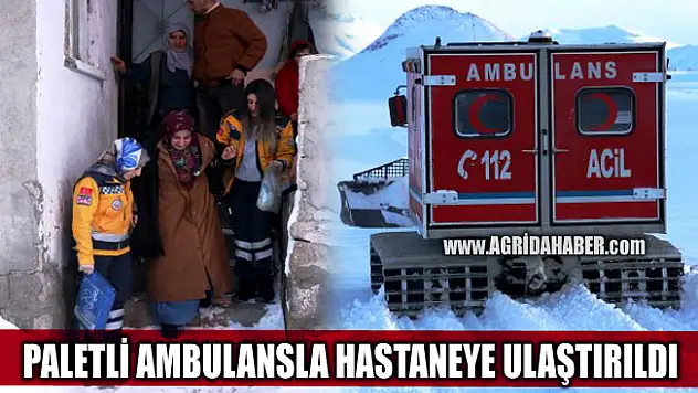 Ağrı'da sağlık ekipleri paletli ambulans ile hamile kadın için seferber oldu