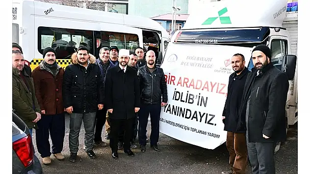 Doğubayazıt'tan İdlib'deki ihtiyaç sahibi ailelere insani yardım malzemesi