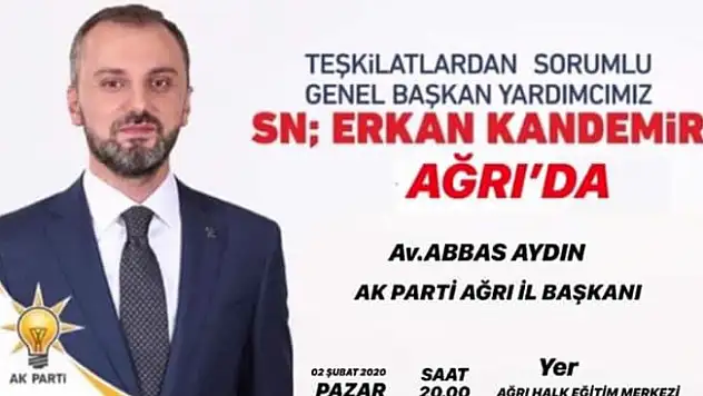 Erkan Kandemir Ağrı'ya Geliyor