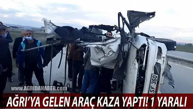 Ağrı'ya gelen araç Pasinler'de kaza yaptı: 1 yaralı