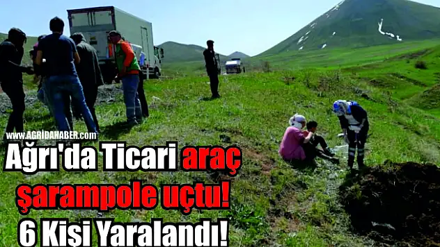 Ağrı'da Ticari araç şarampole uçtu! 6 Kişi Yaralandı!