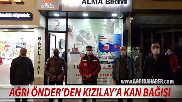 Ağrı ÖNDER'den Kızılay'a Kan bağışı