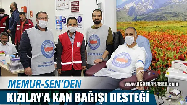 Memur-Sen Ağrı İl Temsilciliğinden Kızılay'a Kan Bağışı