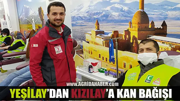 Yeşilay Ağrı Şubesinden Kızılay'a Kan Bağışı desteği