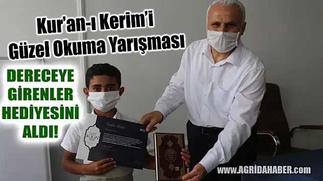 Ağrı Müftülüğü dereceye giren çocukları ödüllendirdi