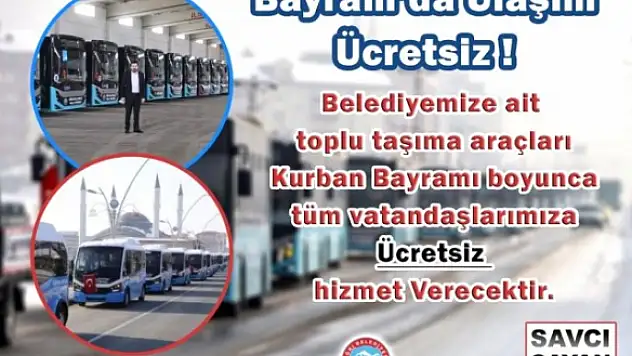 Ağrı'da Bayram Günü Ulaşım Ücretsiz