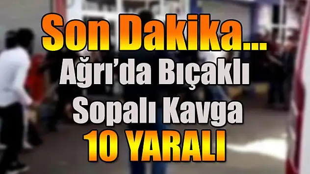 Ağrı'da Bıçaklı Sopalı Kavga! 10 Yaralı
