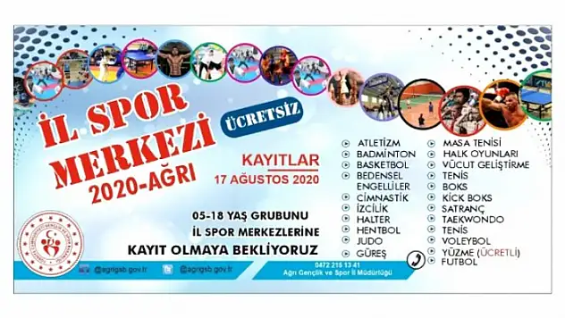 Ağrı'da Yaz Spor Okulları kayıtları başladı