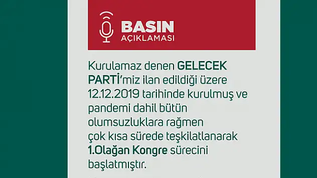 Gelecek Partisi'nin Ankara teşkilatı istifa etti