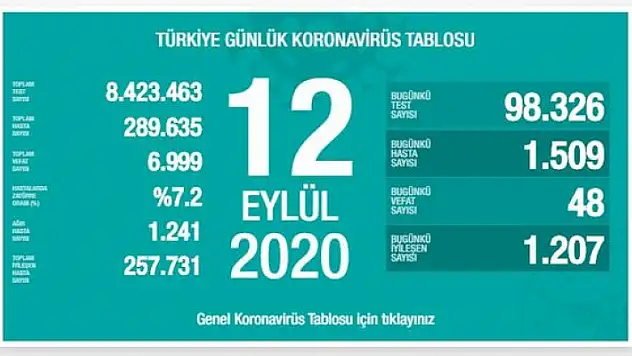 Türkiye'de koronavirüs'den dolayı 48 kişi daha hayatını kaybetti!