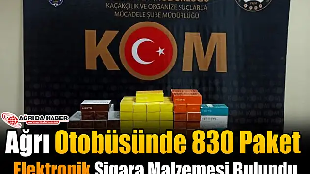 Ağrı Otobüsünde 830 Paket Elektronik Sigara Malzemesi Yakalandı!