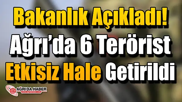 İçişleri Bakanlığı: 'Ağrı kırsalında 6 terörist etkisiz hale getirildi'