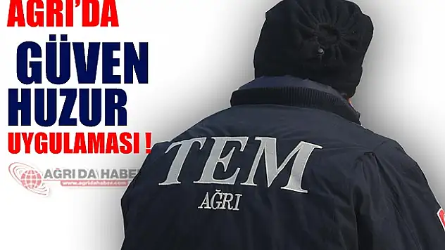 Ağrı'da 70 Ekip 250 personelle Güven Huzur Operasyonu Gerçekleştirildi